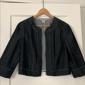 Petite Sophisticate Black Denim Jean Jacket